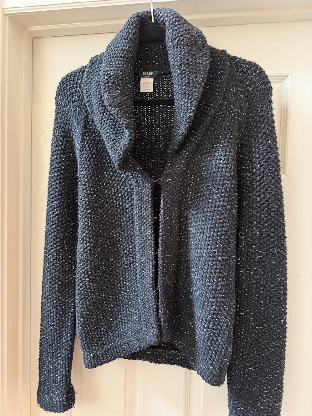 J. Crew Dark Gray Chunky Shawl Collar Cardigan